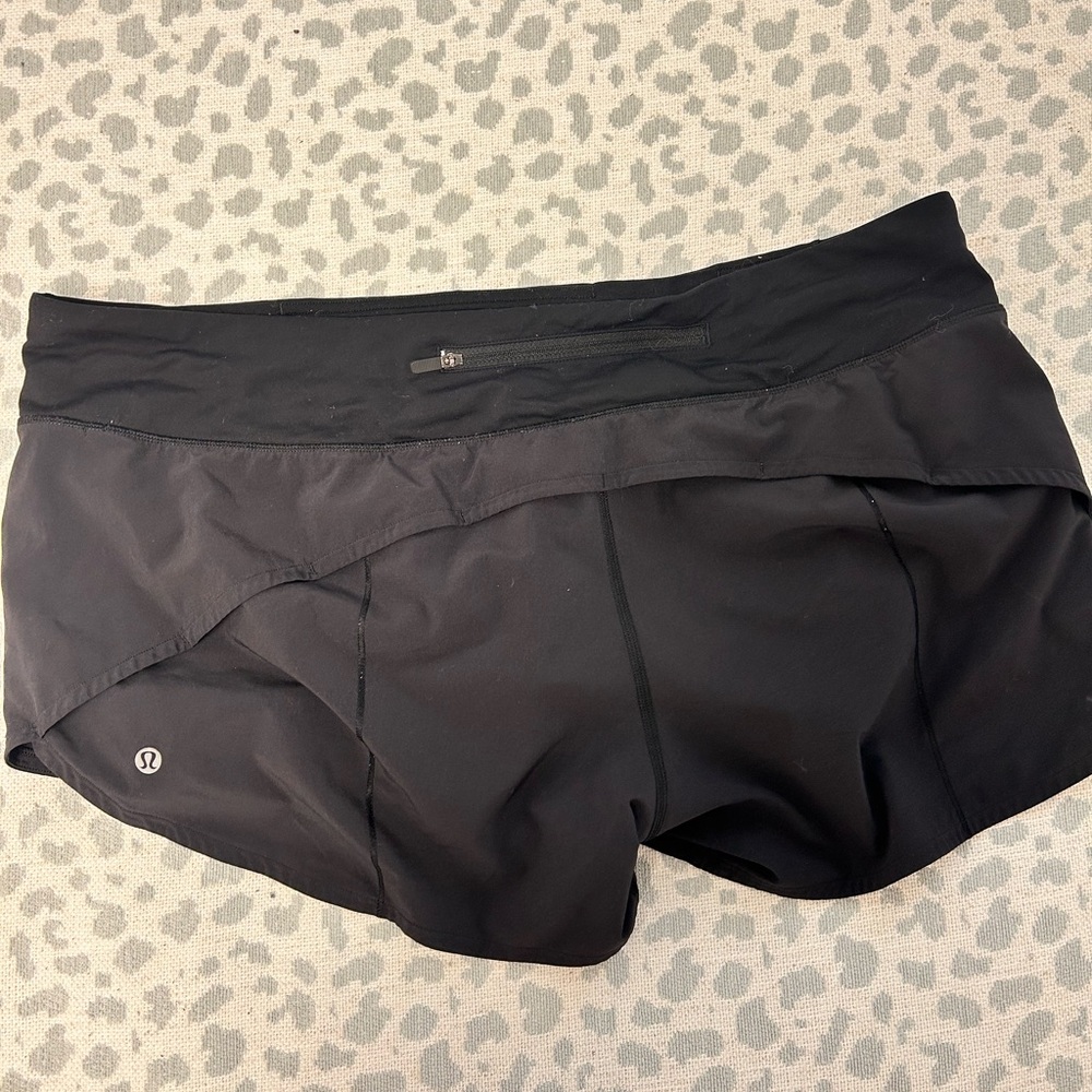Lululemon Black Speed up Shorts 2.5” 14 tall